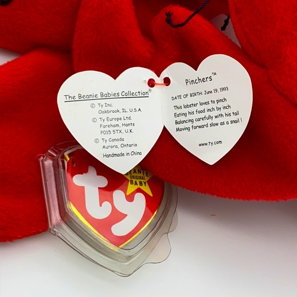 TY BEANIE BABIES COLLECTION PINCHERS Red Lobster set of 2 w tags 1993 style 4026 - Picture 11 of 15